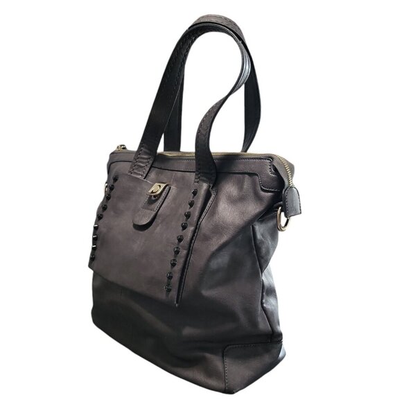 Paula Rossi Women's Hand Bag Purse Satchel Large Faux Leather Gray - Picture 2 of 7